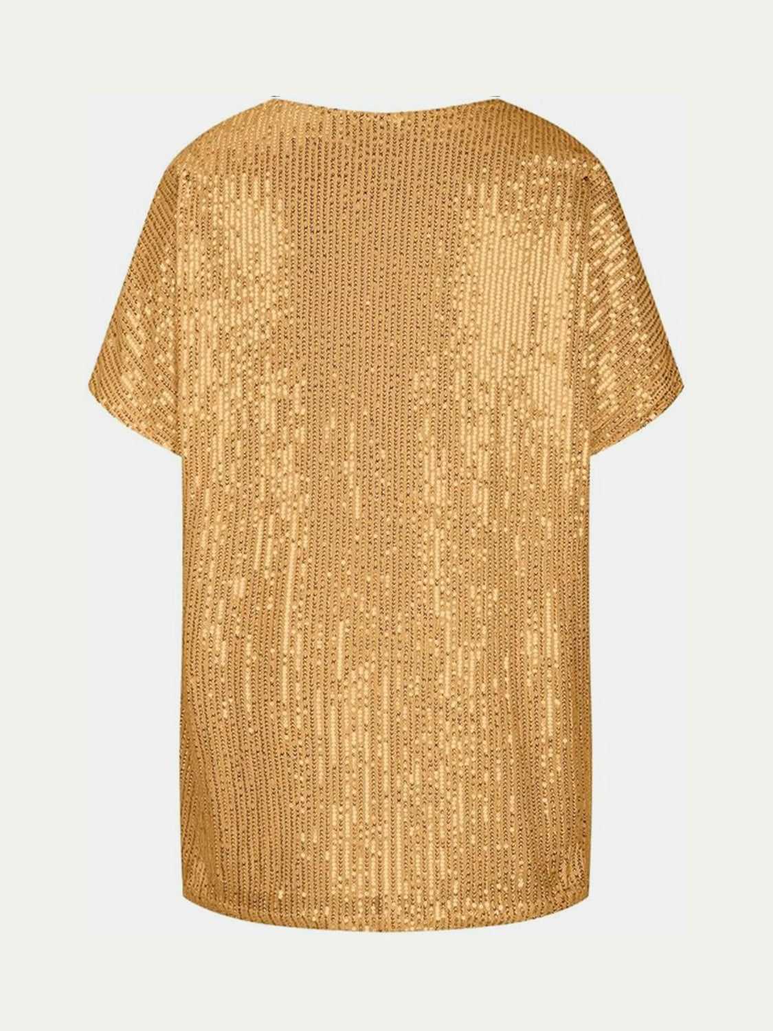 Full Size Sequin V-Neck Short Sleeve Top