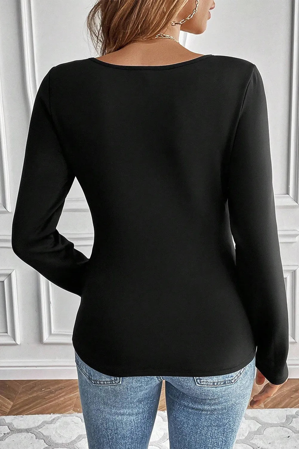 Round Neck Long Sleeve Top