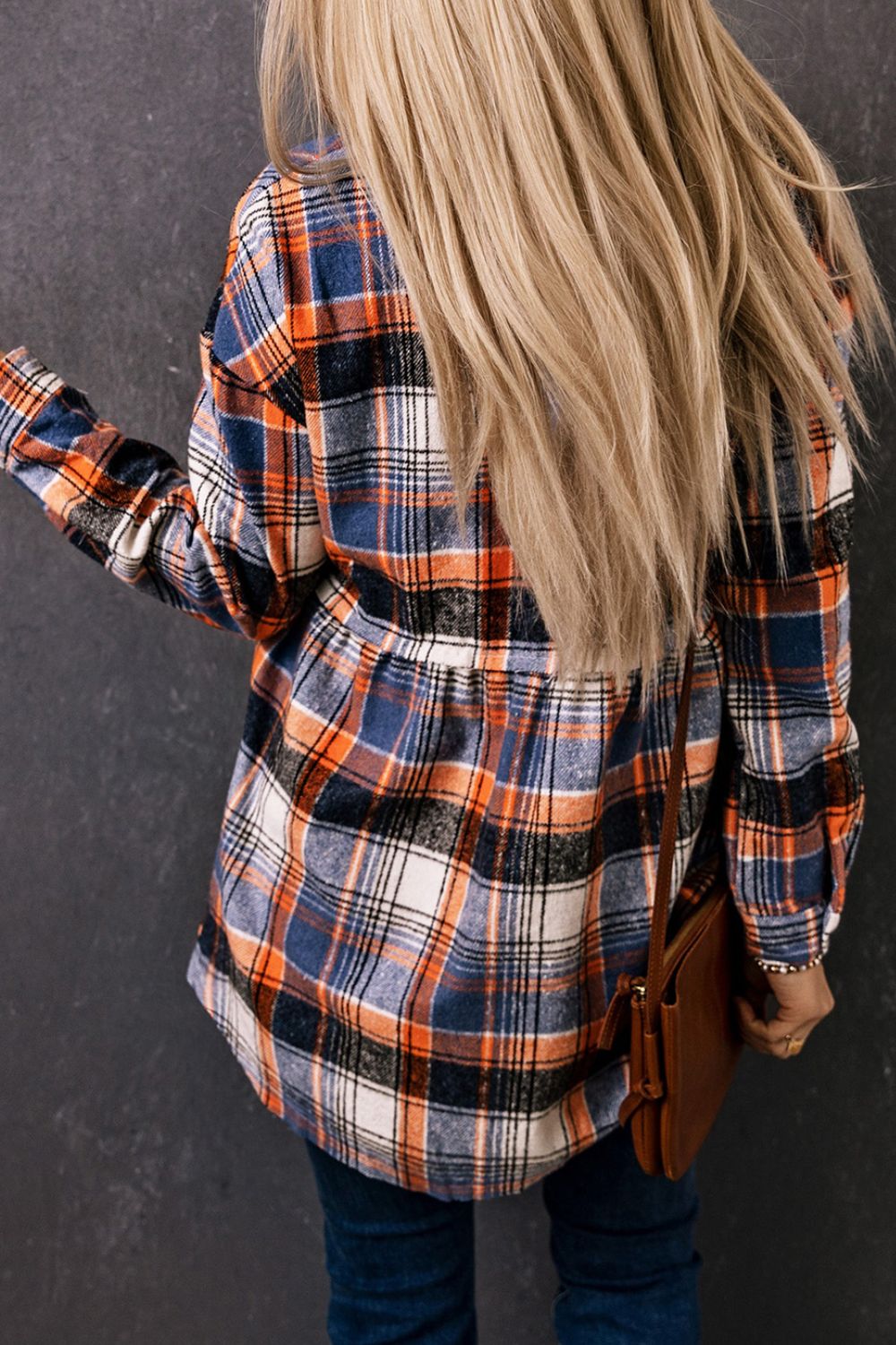 Plaid Button-Front Peplum Shirt