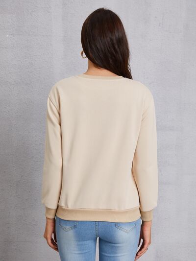 Cross Graphic Round Neck Dropped Shoulder Sweatshirt