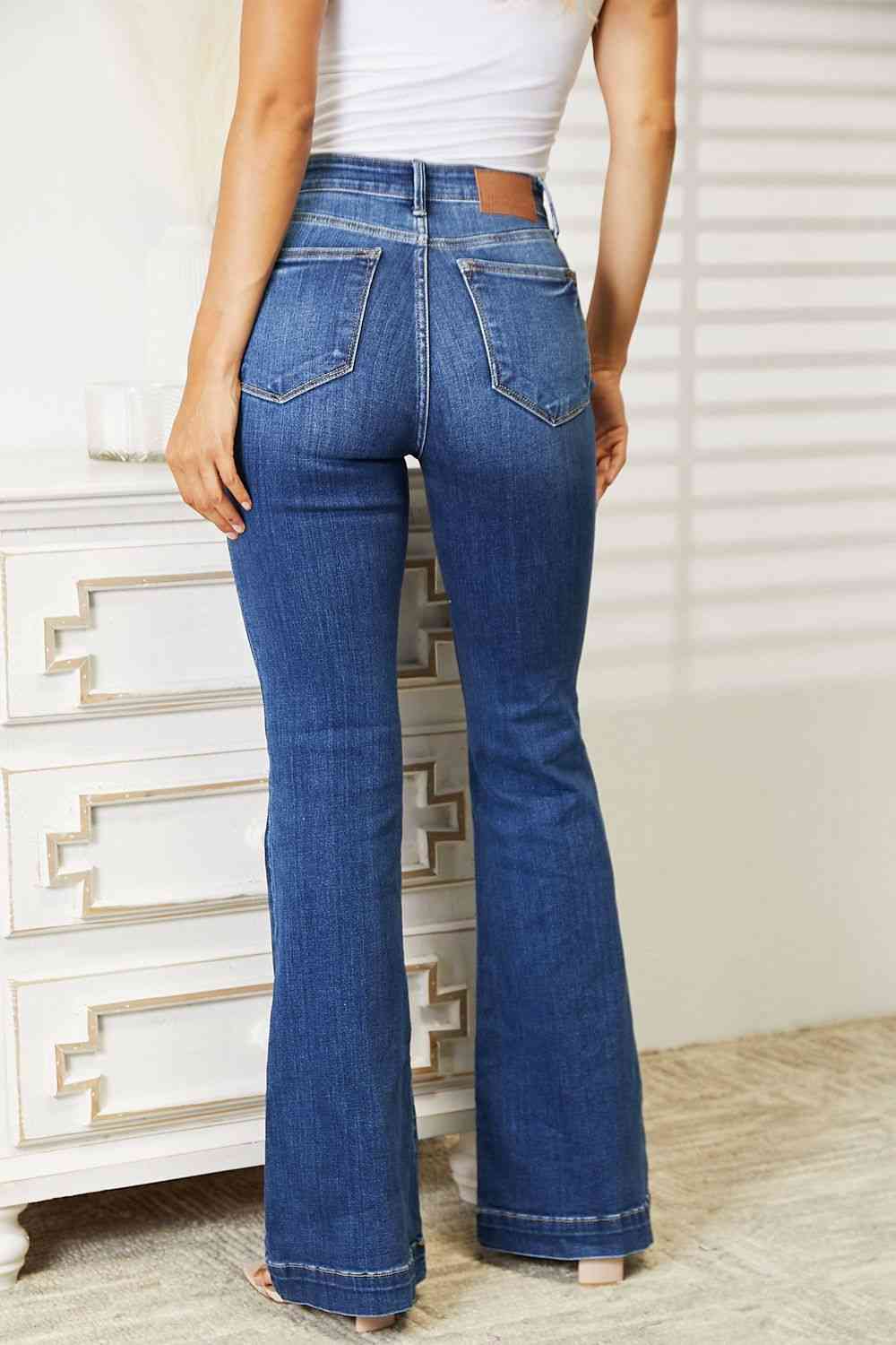 Judy Blue Full Size High Waist Wide Hem Flare Jeans