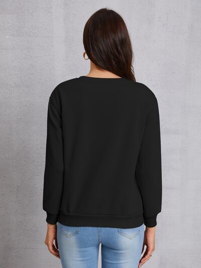 Cross Graphic Round Neck Dropped Shoulder Sweatshirt