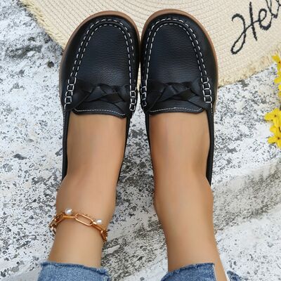 Weave Wedge Heeled Loafers